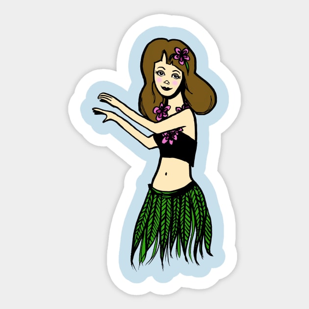 Dancing Hula Girl: Happy Hawaii Sticker by Tessa McSorley